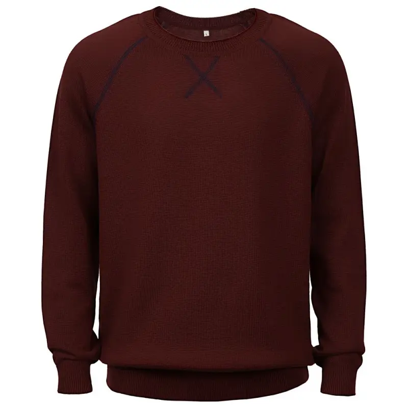 Джемпер Stitch с контрастной отделкой, бордовый с синим, размер S Джемпер Stitch с контрастной отделкой, бордовый с синим, размер S