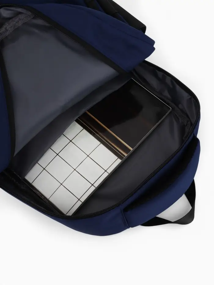 Рюкзак, 27*14*38,5 см, 2 отд 3н/карм, Комби, Водонепрон. дно, синий/черн