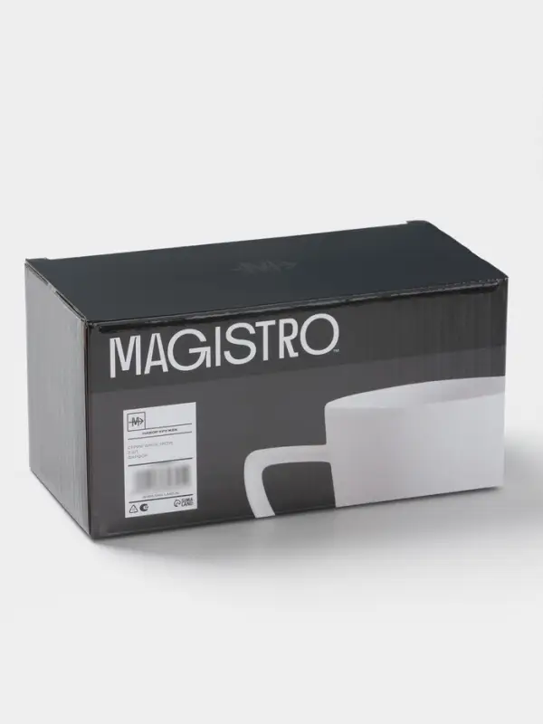 Кружки Magistro White Snow, набор 2 шт., 340 мл, фарфор, белые