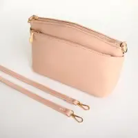 Сумка женская кросс-боди на молнии, 23&times;9&times;15 см, пудровая