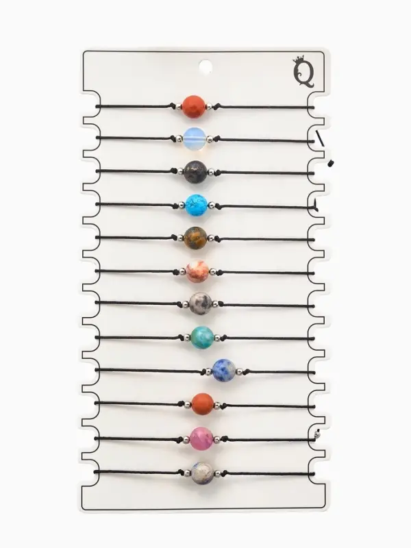 Браслет-оберег &laquo;Нить судьбы&raquo;, шар №8, цветной в золоте