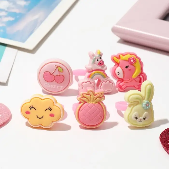 Кольцо детское Выбражулька «Воображариум», форма МИКС, цветное, безразмерное Кольцо детское Выбражулька «Воображариум», форма МИКС, цветное, безразмерное