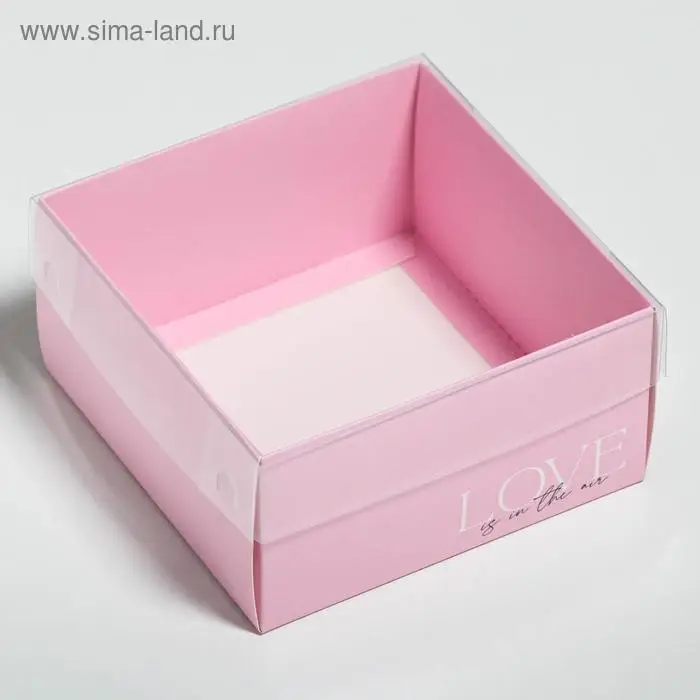 Коробка под бенто-торт с PVC крышкой, кондитерская упаковка «Love», 12 х 6 х 11,5 см