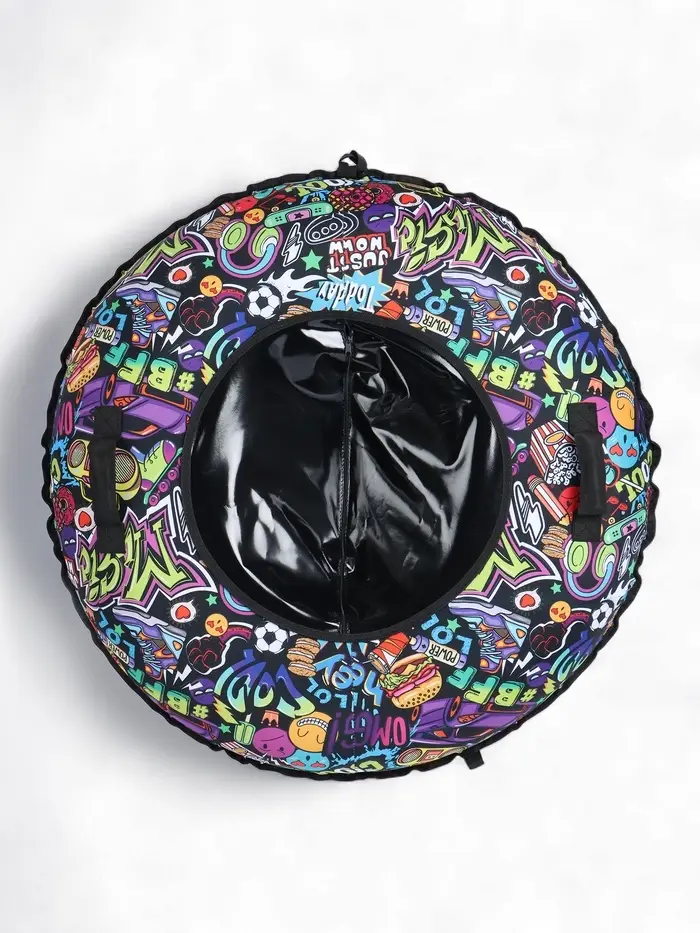 Тюбинг – ватрушка «Стикеры», диаметр чехла 110 см, разноцветная, чёрная, Winter Star