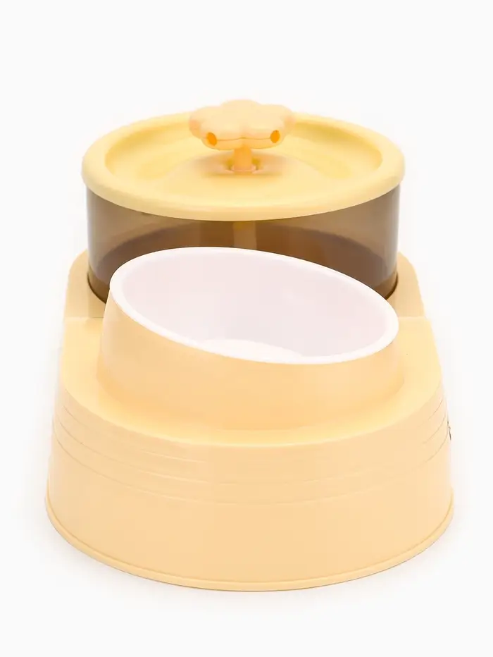 Фонтан для животных с миской, 34×17.5×11.5 см, бежевый Фонтан для животных с миской, 34×17.5×11.5 см, бежевый