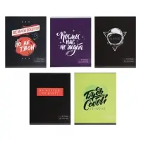 Тетрадь 48 листов в клетку, Calligrata &laquo;Надпись-1&raquo;, МИКС