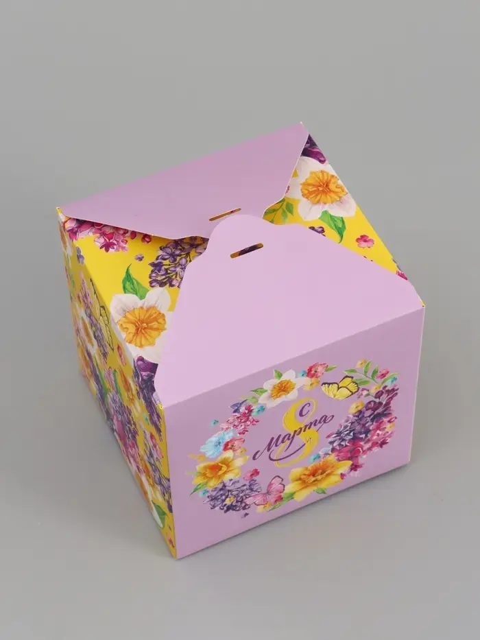 Коробка подарочная складная, упаковка, &laquo;С 8 Марта&raquo;, 12&times;12&times;12 см