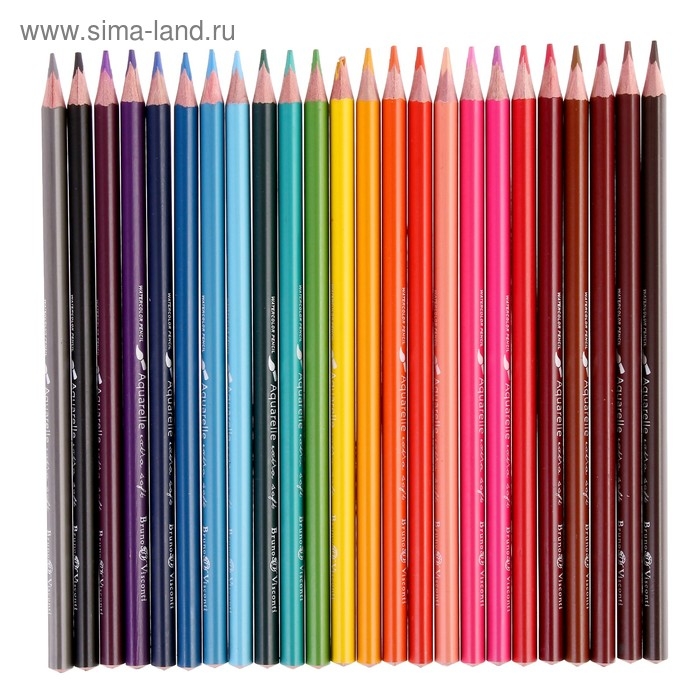 Карандаши акварельные 24 цвета Aquarelle, в металлической коробке с ложементом Карандаши акварельные 24 цвета Aquarelle, в металлической коробке с ложементом