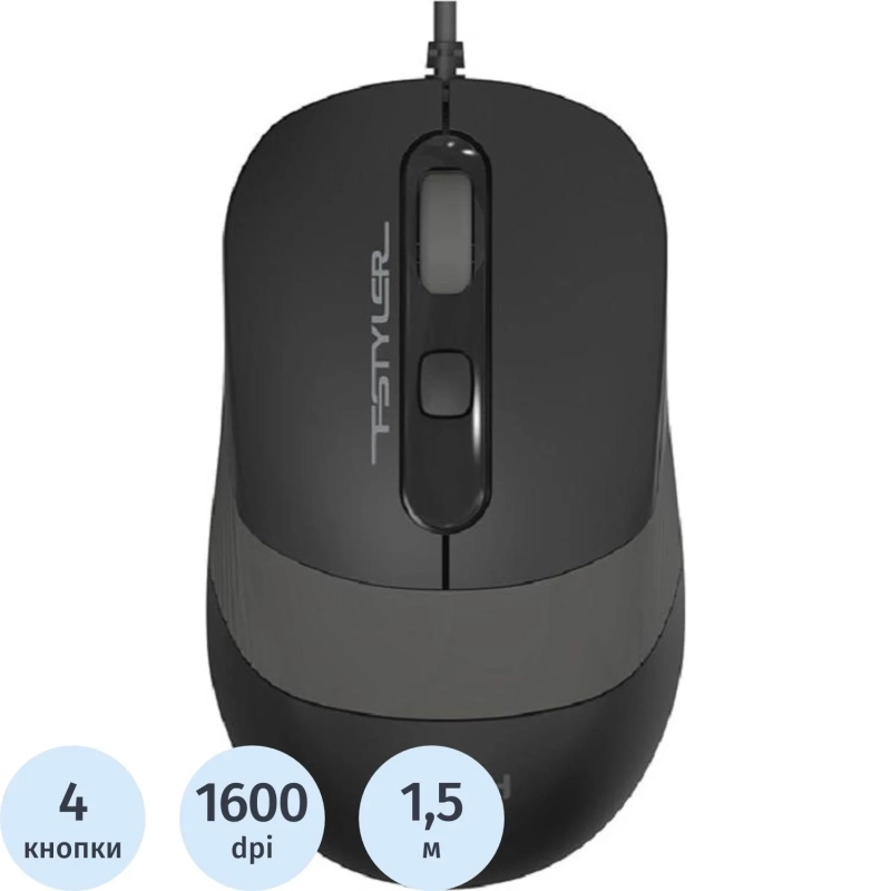 Мышь компьютерная A4Tech Fstyler FM10 чер/серый опт (1600dpi) USB (4but)