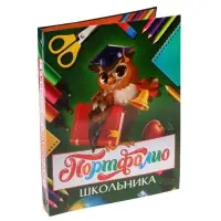 Папка школьная на кольцах &laquo;Портфолио школьника&raquo;, 6 листов-разделителей, 24.5&times;32 см