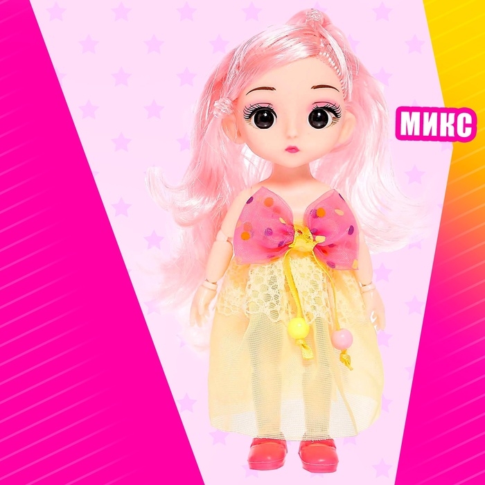 Кукла модная шарнирная «Вуд» в платье, МИКС Кукла модная шарнирная «Вуд» в платье, МИКС