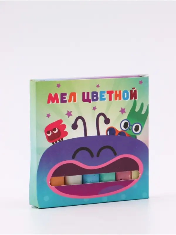 Мелки цветные для асфальта и школьной доски, 6 штук, 6 цветов, &laquo;Ум и Хрум&raquo;