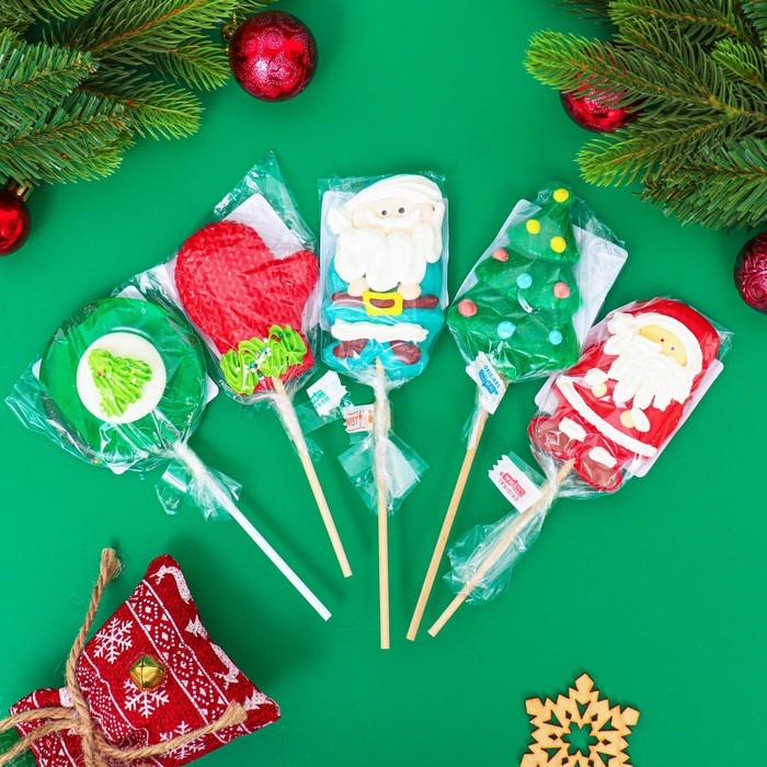 Новый год. Леденцовая карамель на палочке Новый год. Леденцовая карамель на палочке "Новогодний микс", 40 г