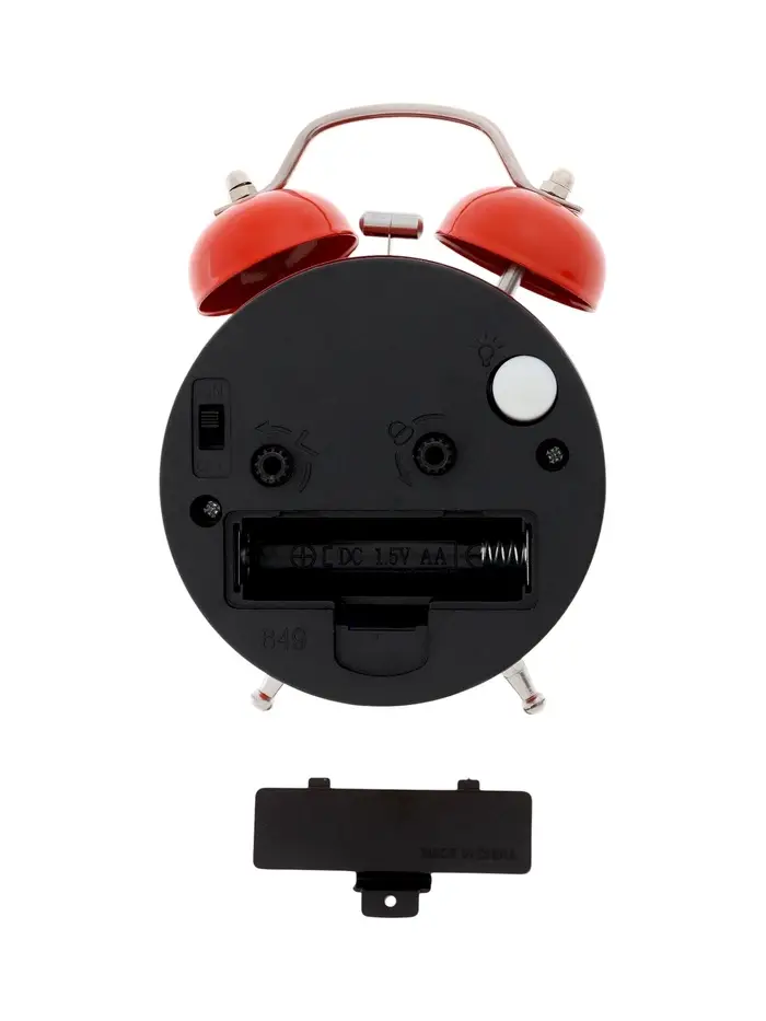 Часы - будильник настольные "Классика", дискретный ход, 12 х 8.5 см, АА, красные