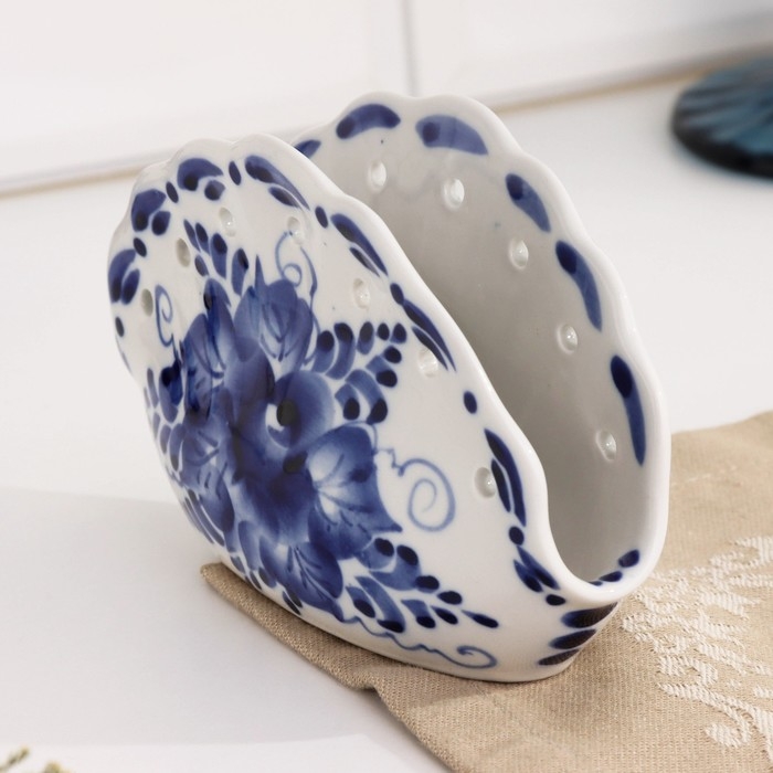 Салфетница «Ракушка», ажурная, гжель Салфетница «Ракушка», ажурная, гжель