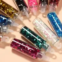 Блёстки для декора, средние, набор 12 бутылочек, разноцветные