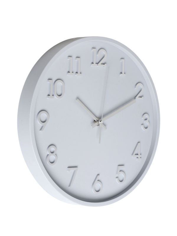 Часы настенные, интерьерные "Классика", d-28 см, открытая стрелка, серые