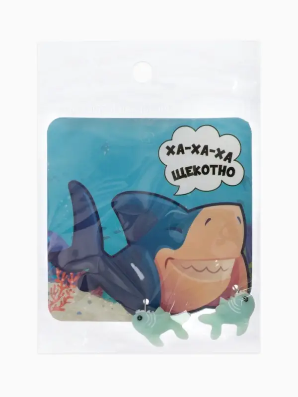 Серьги из полимерной глины &laquo;Акула&raquo;, голубые