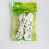 Удлинитель сетевой Luazon Lighting ECO, 3 розетки, 4.5 м, 16 А, 3500 Вт, заземление, выключатель, белый