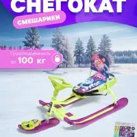 Снегокат &laquo;Тимка спорт 4-1&raquo; Смешарики, со спинкой, зелёный, фиолетовый, ТС4-1/СШ1 Nika