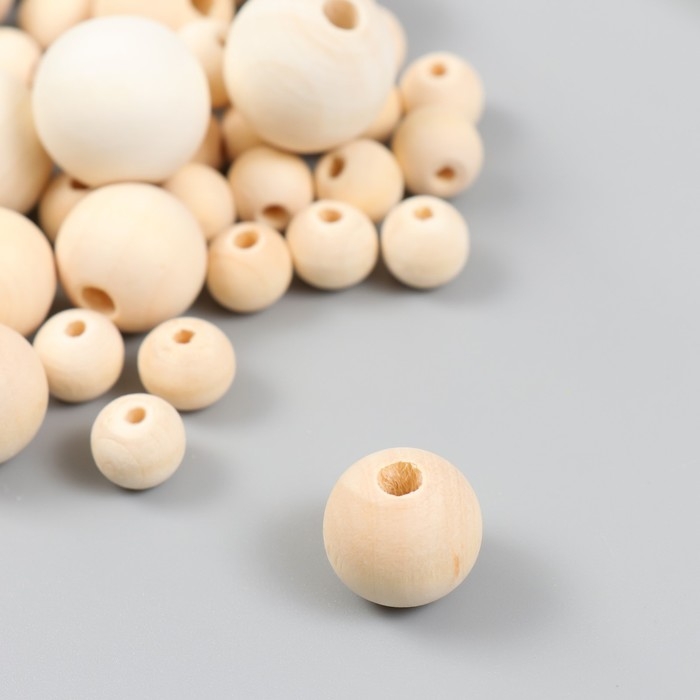 Набор деревянных неокрашенных бусин МИКС-1 (10,15,18 мм) 30гр Набор деревянных неокрашенных бусин МИКС-1 (10,15,18 мм) 30гр