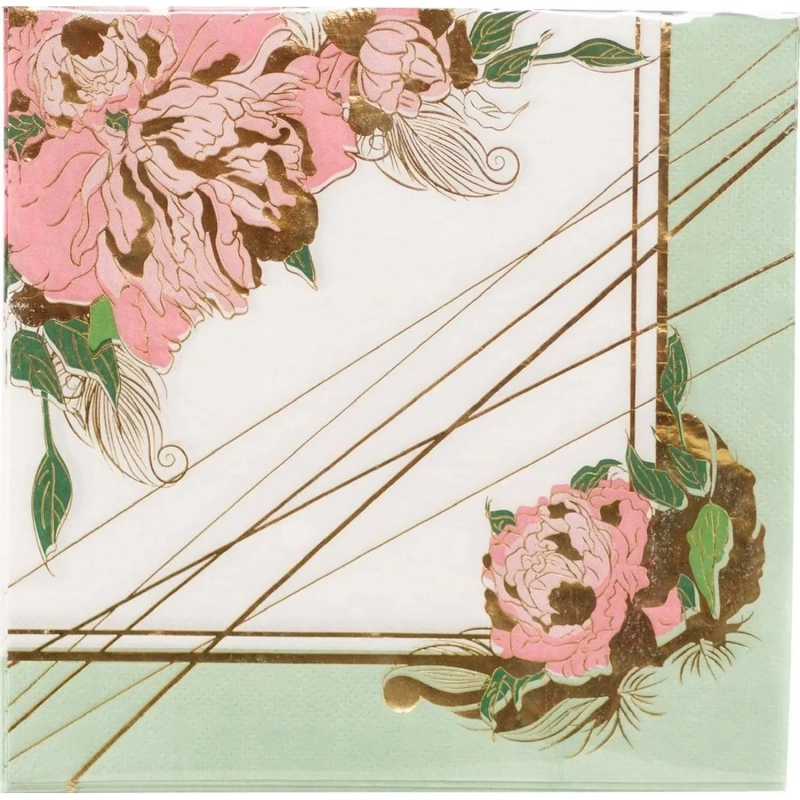 Салфетки бумажные одноразов.двухслойные Пионы 33см 6шт/G,1502-4510