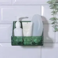 Органайзер для хранения &laquo;GREEN&raquo;, навесной, 1 секция, с клеевой основой, 11.8&times;7.8&times;9 см, полупрозрачный, зелёный