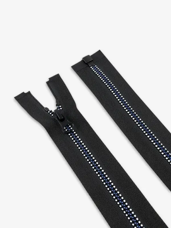 Молния &laquo;Трактор&raquo;, №5, разъёмная, замок автомат, 70 см, чёрная, белая, синяя