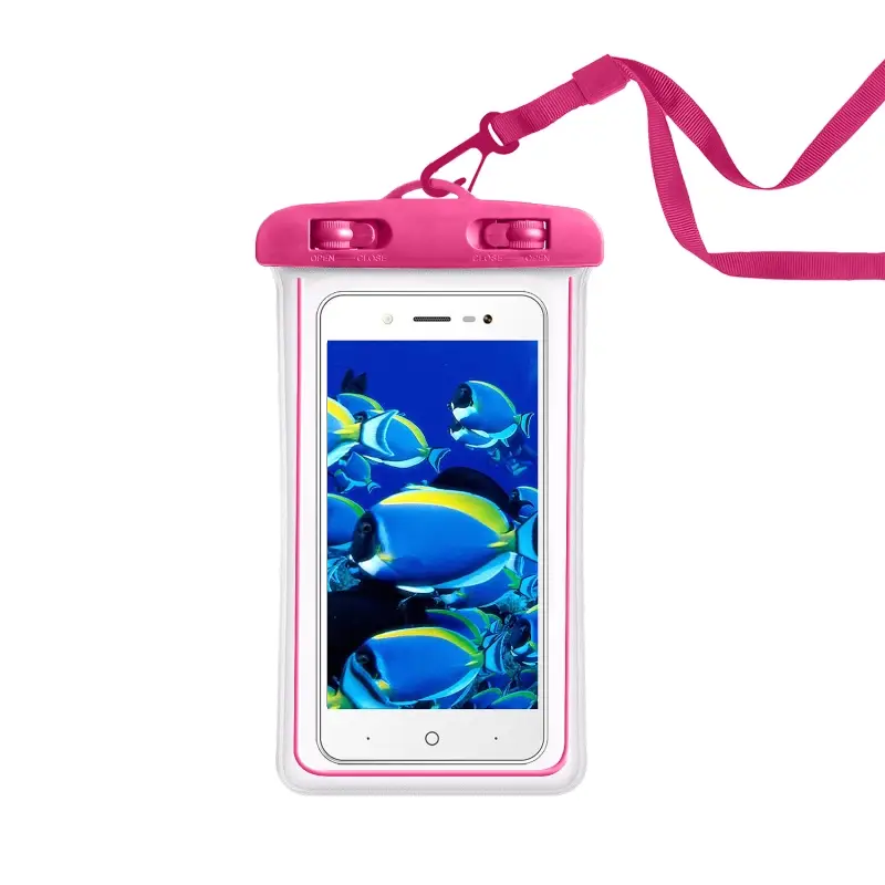 Чехол влагоустойчивый max 6,7 Чехол влагоустойчивый max 6,7" светящийся розовый