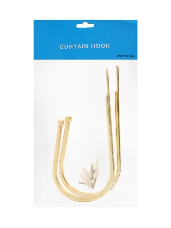 Крючок для штор ТУНДРА KS011, однорожковый, цвет золото, 2 шт Крючок для штор ТУНДРА KS011, однорожковый, цвет золото, 2 шт
