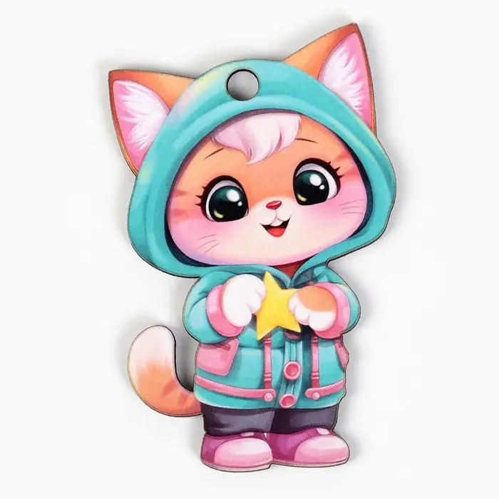 Ёлочная игрушка новогодняя «Котик», на Новый год, 4,5 х 7,3 см Ёлочная игрушка новогодняя «Котик», на Новый год, 4,5 х 7,3 см