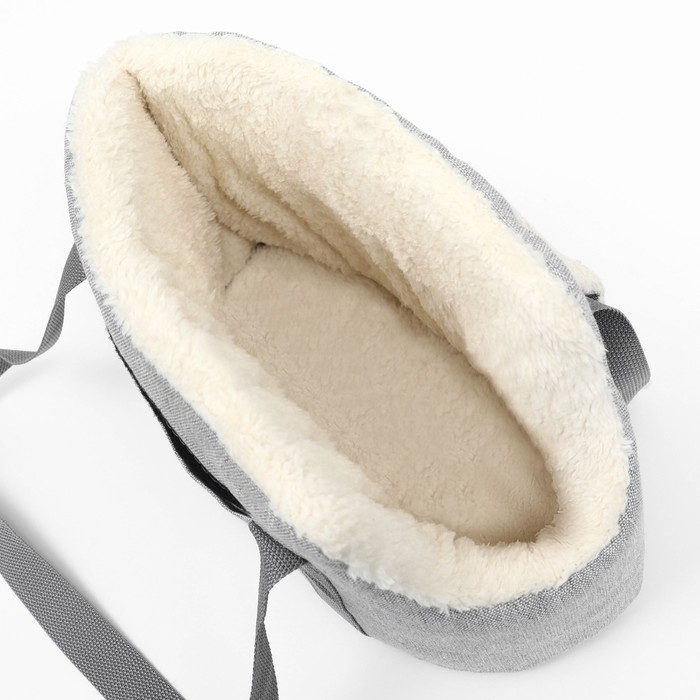 Сумка-переноска утеплённая WARM №1, с карманом, 35 х 16 х 25 см, серая Сумка-переноска утеплённая WARM №1, с карманом, 35 х 16 х 25 см, серая