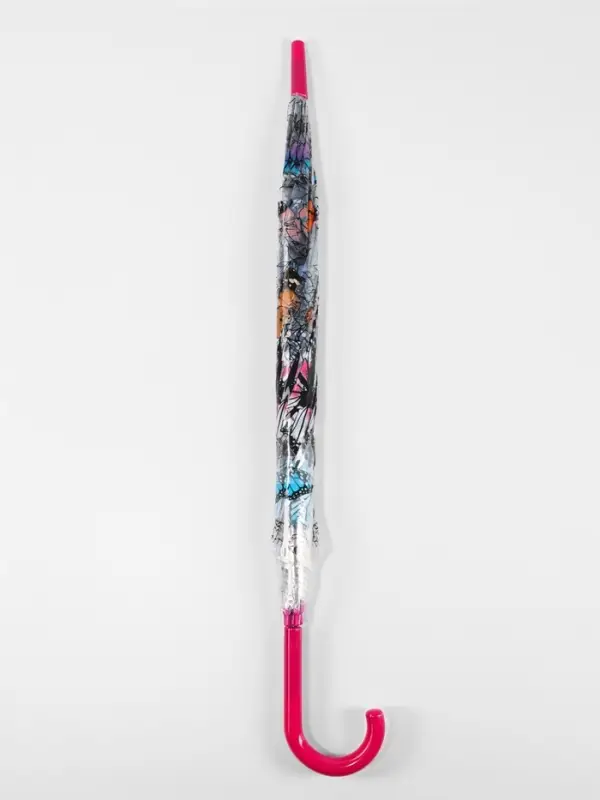 Зонт - трость полуавтоматический &laquo;Бабочки&raquo;, 8 спиц, R=43/60 см, d=86 см, рисунок МИКС