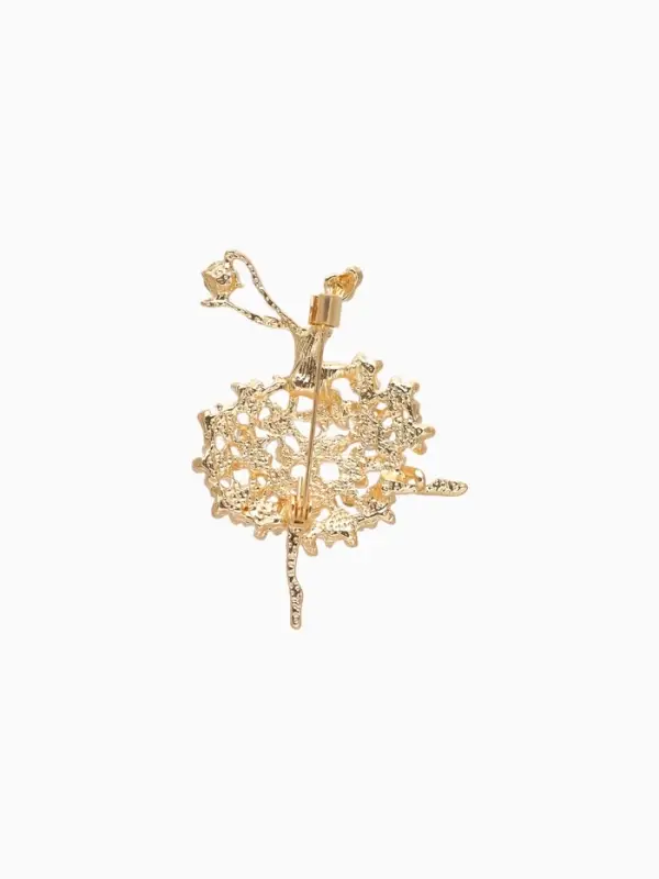 Брошь &laquo;Балерина&raquo;, женственность, белая в золоте