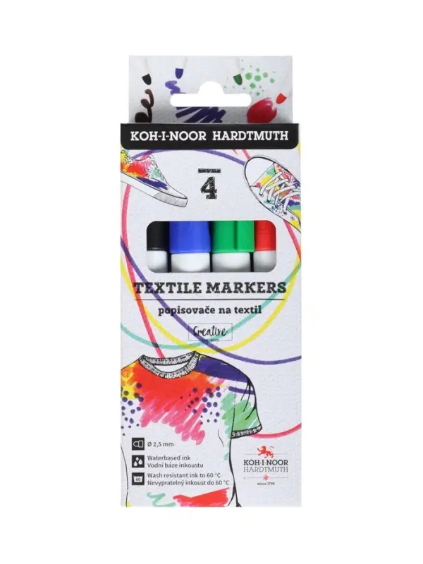 Набор маркеров для ткани 3205, круглых 2,5мм, 4цв: красн/син/зел/черн Набор маркеров для ткани 3205, круглых 2,5мм, 4цв: красн/син/зел/черн