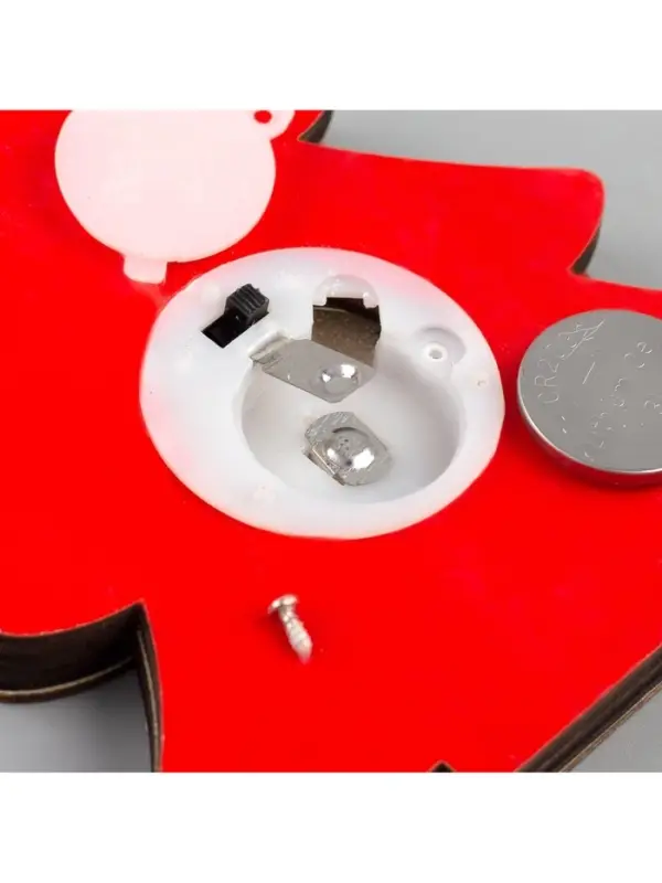 Ёлочная игрушка &laquo;Красная ёлочка с Дедом Морозом&raquo;, 11&times;11&times;1.5 см, от батареек, свечение RGB