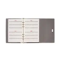 Органайзер на кольцах, А5, с клапаном, 80л, линия, к/зам, с ручкой, Коричневый