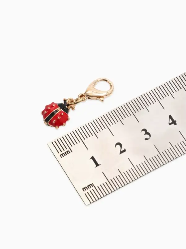 Шарм для браслета на карабине &laquo;Божья коровка&raquo;, красно-чёрный в золоте