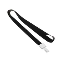 Лента для бейджа, ширина-15 мм, длина-80 см, с пластиковым держателем, черная Лента для бейджа, ширина-15 мм, длина-80 см, с пластиковым держателем, черная