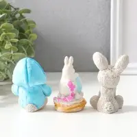 Набор фигурок пасхальных 3 шт. &laquo;Милые кролики&raquo;, 6&times;5 см