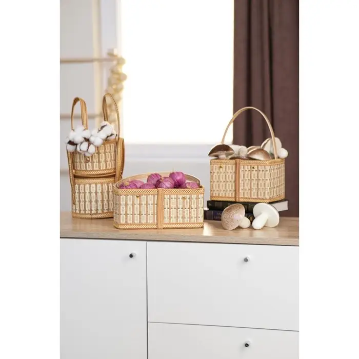 Корзина для хранения Доляна Nature, 14&times;14&times;13, бамбук