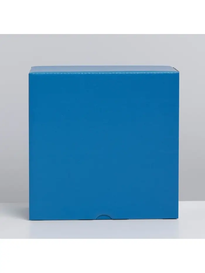 Коробка подарочная складная, упаковка, «Синяя», 15 х 15 х 7 см