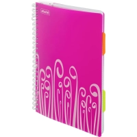 Бизнес-тетрадь А4,140 л,пласт обл, с разд,спир,ATTACHE FANTASY,розов