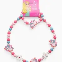 Набор детских украшений Выбражулька &laquo;Единорожки милые&raquo;, 2 предмета: бусы, браслет, розовый