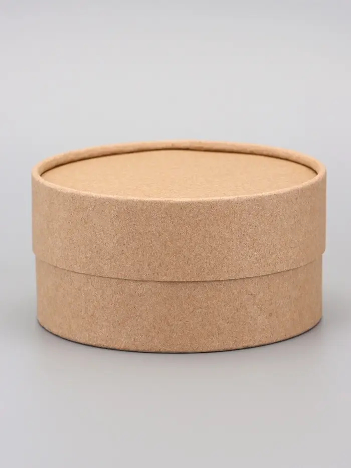 Коробка круглая подарочная, завальцованная крафт, 12×6 см