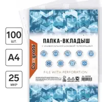 Файл-вкладыш А4, 25 мкм, Calligrata, матовый, вертикальный, 100 штук