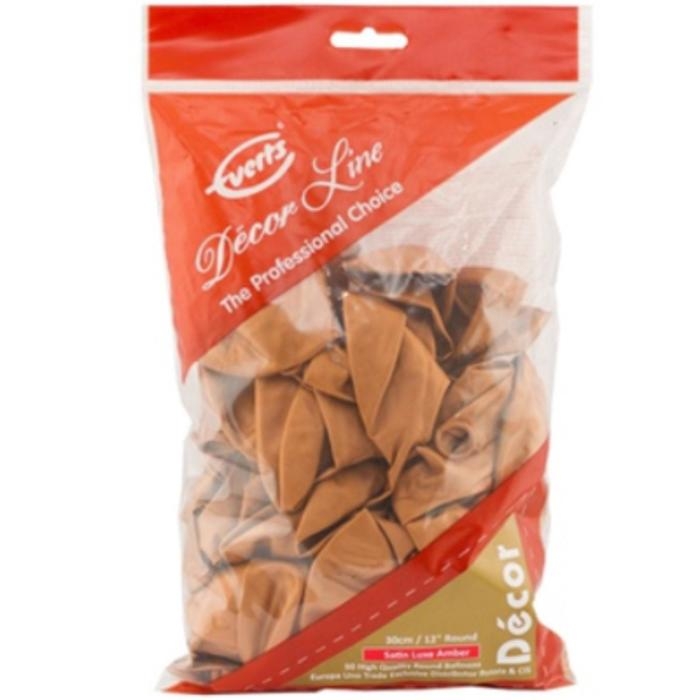 Шар латексный 12 Шар латексный 12", хром, набор 50 шт., цвет янтарный