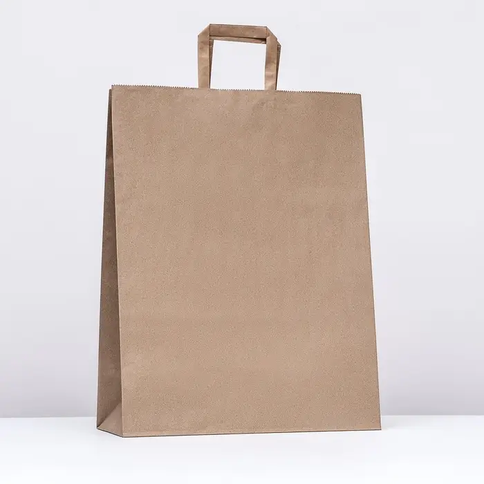 Пакет бумажный крафт, плоская ручка 35&times;15&times;45 см, 90 г/м&sup2;