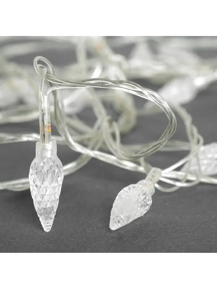 Гирлянда &laquo;Нить&raquo; 5 м с насадками &laquo;Шишки&raquo;, IP20, прозрачная нить, 20 LED, свечение мульти (RG/RB), мигание, 220 В