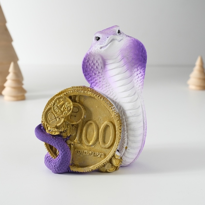 Копилка полистоун Копилка полистоун "Кобра с монетой" МИКС 8,5х6,5х10,5 см